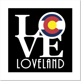 LOVE Loveland Colorado white text Posters and Art